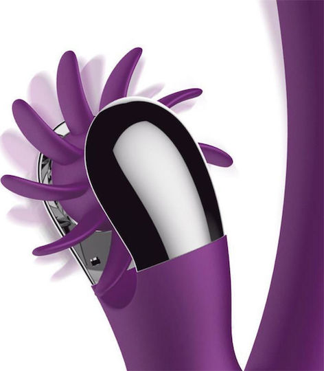 Action No 2 Finger Double Function Δονητής Rabbit 24cm Purple