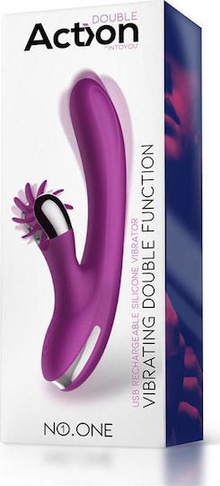 Action No 1 Vibrating Double Function Δονητής Rabbit 24cm Purple