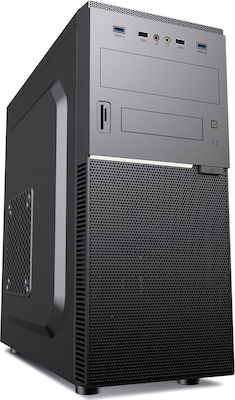 Supercase Fusion FU03A Midi Tower Κουτί Υπολογιστή με Πλαϊνό Παράθυρο Μαύρο