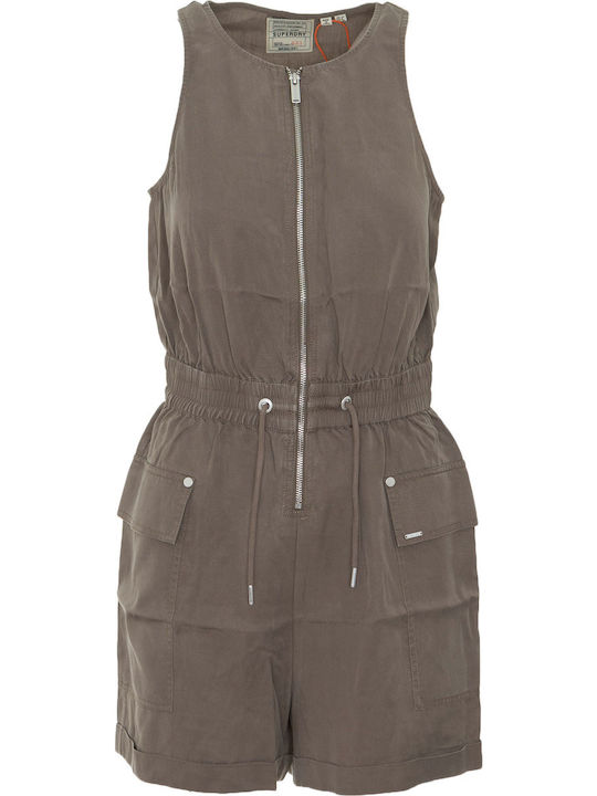 Nevada Halter Playsuit Γυναικείο Αμάνικο Ολόσωμο Σορτς Χακί