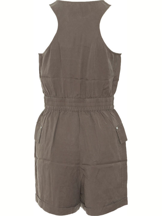 Nevada Halter Playsuit Γυναικείο Αμάνικο Ολόσωμο Σορτς Χακί