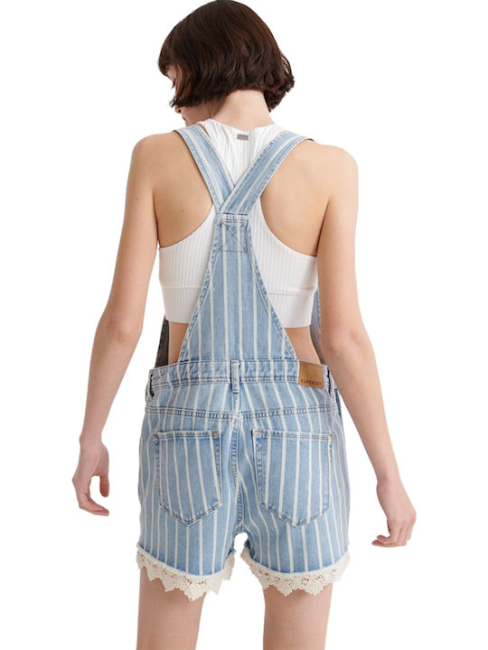 Superdry Damen Jumpsuit Denim Hellblau