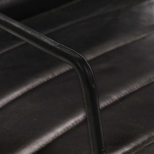 Armchair from Genuine Leather Black 52x70x71cm