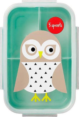 3 Sprouts Bento Box Πλαστικό Παιδικό Δοχείο Φαγητού Owl Μ21.6 x Π14 x Υ6.4cm
