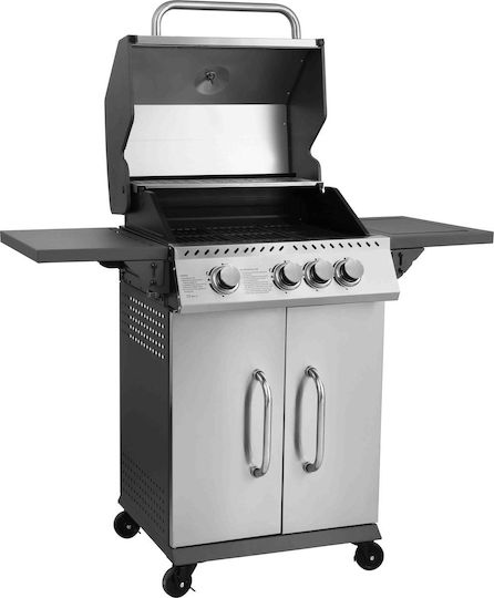 Thermogatz Elite GS Gas Grill with Cast Iron Grate 60x42cm with 3 Burners 9kW and Side Burner 2.5kW