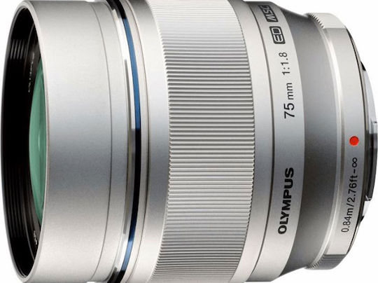 Olympus Crop Φωτογραφικός Φακός M.Zuiko ED 75mm f/1.8 Σταθερός για Micro Four Thirds (MFT) Mount Ασημί