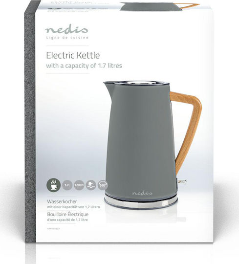 Nedis Kettle 1.7lt 2200W Gray