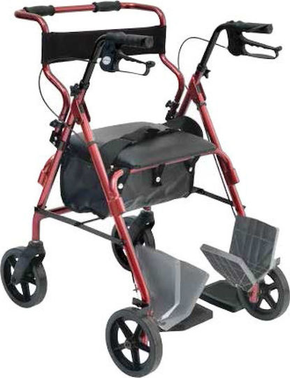 Wimed Rolly-2 Foldable Wheeled Aluminum Walker Red