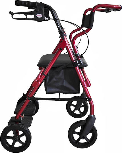Wimed Rolly-2 Foldable Wheeled Aluminum Walker Red