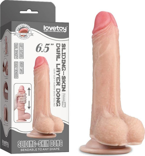 Lovetoy Реалистично дилдо с Топки и Вендуза Телесен 18см