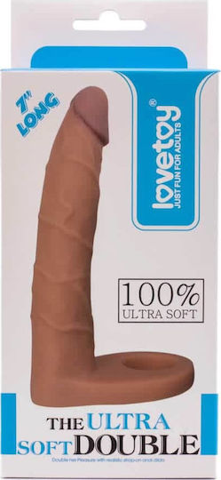 Lovetoy The Ultra Soft Double Strap On Anal Dildo με Dildo 17.8cm στο χρώμα του δέρματος
