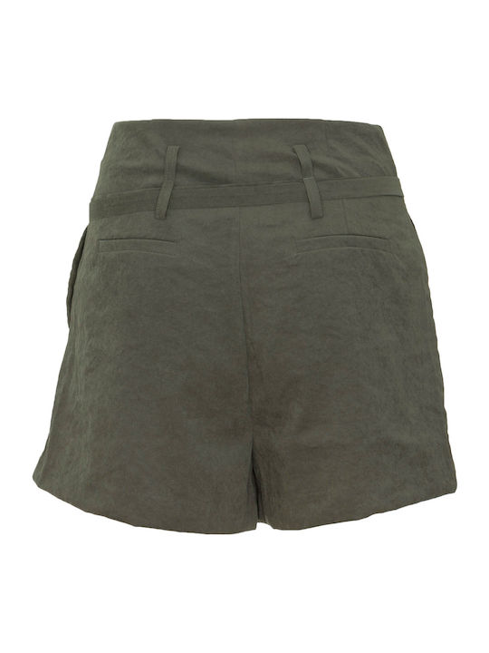 Women's High-waisted Shorts Khaki