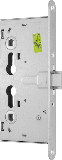 Cisa Recessed Lock Fire Safety with Cylinder and Center 65mm Silver