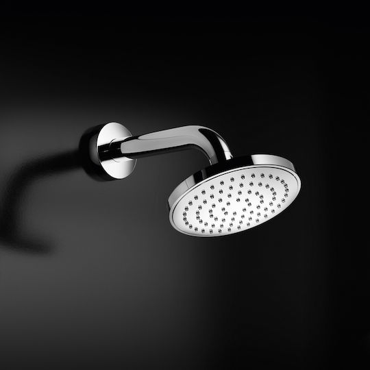 Eurorama Plastic Round Wall Mount Showerhead Silver Ø13cm Emotion 206-E044106-100+E021058-100