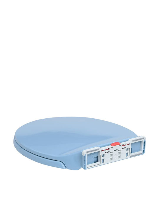 vidaXL Plastic Soft Close Toilet Slim Seat Blue 46cm