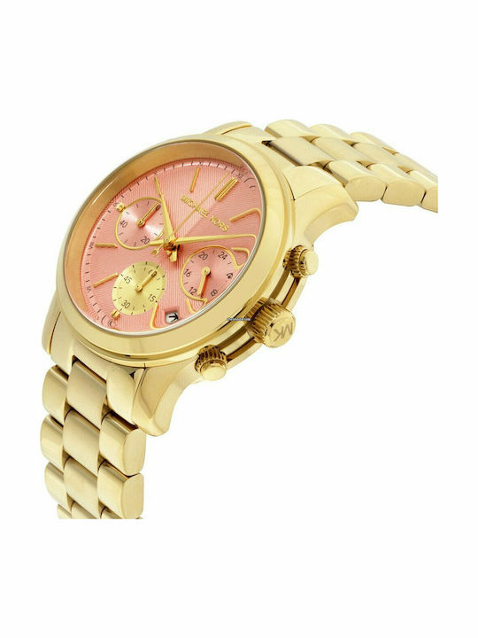 Michael Kors Runway Women's Watch Chronograph with Gold Metal Bracelet