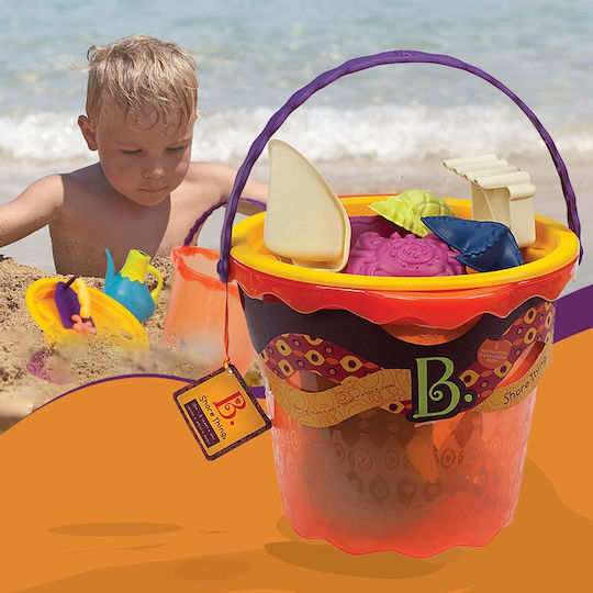B.Toys 28778 Σετ Κουβαδάκι Παραλίας με Αξεσουάρ Πορτοκαλί