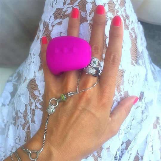 Fun Toys Gring XL Mini Δονητής για Ζευγάρια 9cm Sweet Raspberry