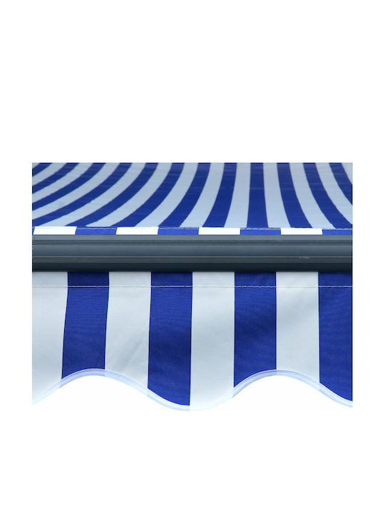 vidaXL Zelt Terrasse mit LEDs & Wind Sensor Blue / White 5x3m