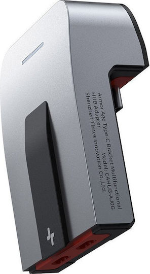 Baseus Armor Age Docking Station με Διπλό USB-C HDMI 4K PD Ethernet Γκρι