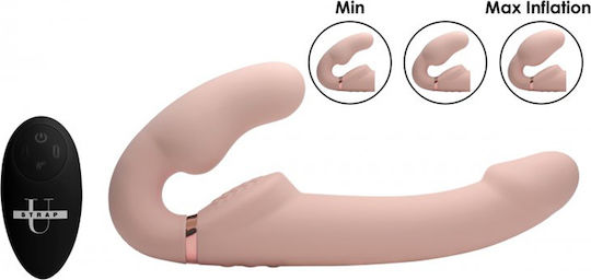 XR Evoke Ergo-Fit Strapless Strap-On Strapless Strap On με Dildo με Δόνηση στο χρώμα του δέρματος