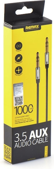 Remax Cablu Audio 3,5 mm Male - 3,5 mm Male Negru 1 m Cu Terminale Placate Cu Aur RM-L100