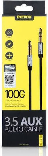Remax Cablu Audio 3,5 mm Male - 3,5 mm Male Negru 1 m Cu Terminale Placate Cu Aur RM-L100