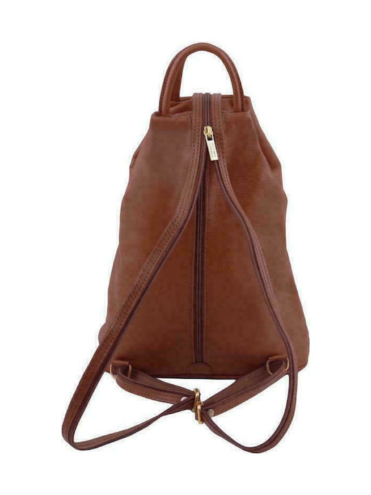 Tuscany Leather Shanghai TL140963 Leather Women's Bag Backpack Tabac Brown