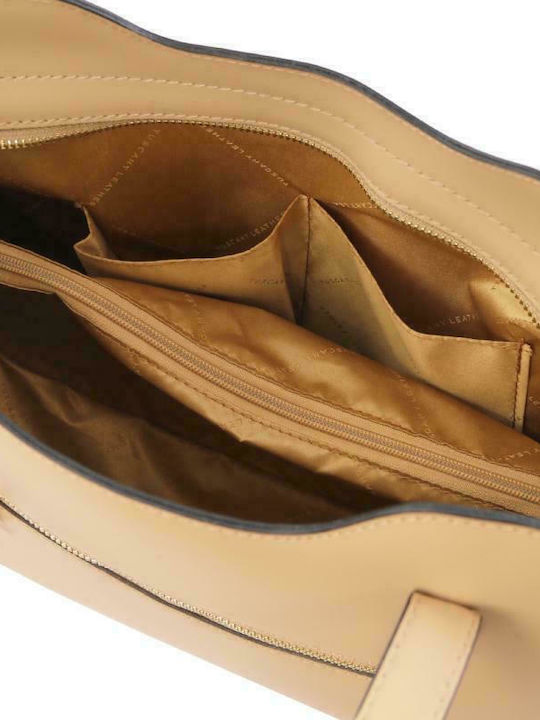 Olimpia Leather Women's Bag Handbag Beige