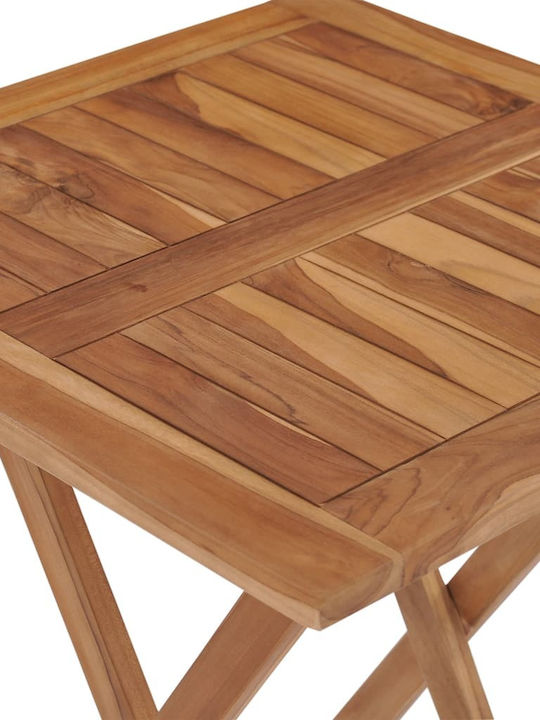 Garten- und Terrassentisch für Kleine Außenbereiche aus Teak Zusammenklappbar 60x60x75cm