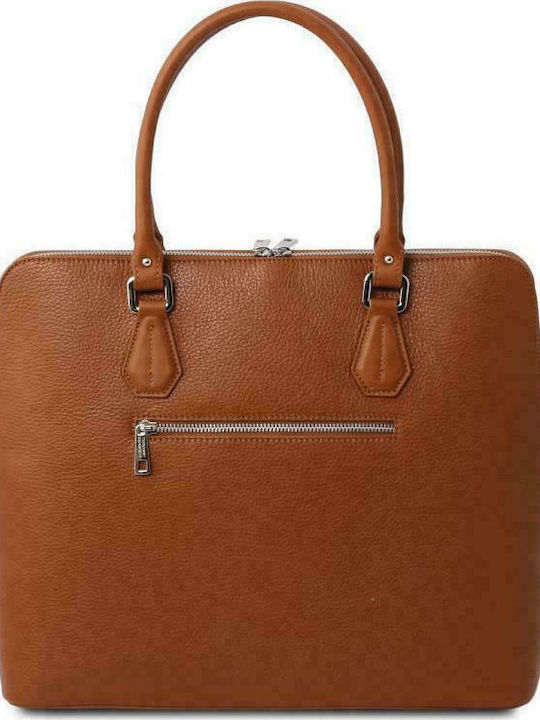 Tuscany Leather Magnolia Δερμάτινη Γυναικεία Τσάντα Tote Χειρός σε Ταμπά χρώμα