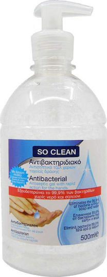 Smile So Clean Antiseptic Hand Gel with Pump 500ml Natural