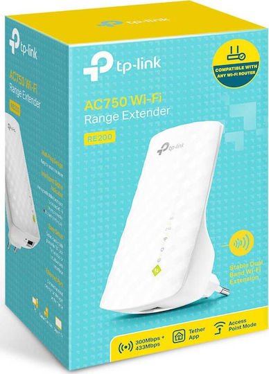 TP-LINK RE200 v4 Удължител на WiFi Двулентов (2.4 и 5GHz) 750Mbps
