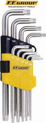 F.F. Group Σετ 9 Κλειδιά Torx σε Σχήμα L