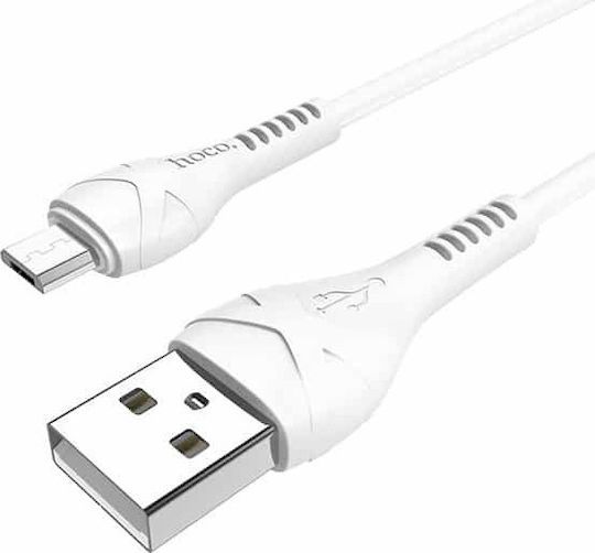 Hoco X37 Cool Power Regular USB 2.0 to micro USB Cable Λευκό 1m