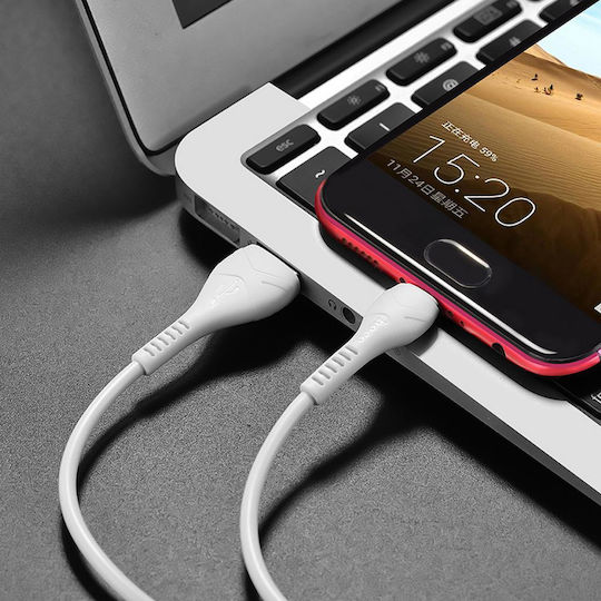 Hoco X37 Cool Power Regular USB 2.0 to micro USB Cable Λευκό 1m