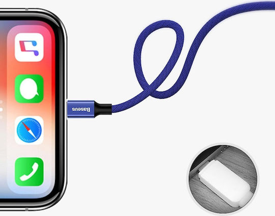 Baseus Yiven Плетена USB-A към Lightning кабел Черен 1.2м (CALYW-01)