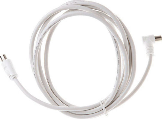 Adeleq Antenna Cable Coax male - Coax female White 5m (9-050) 1pcs