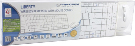 Esperanza EK122 Wireless Keyboard & Mouse Set English US White