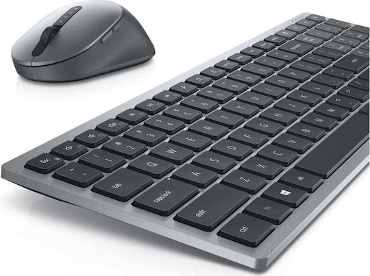 Dell KM7120W Ασύρματο Bluetooth Σετ Πληκτρολόγιο & Ποντίκι Ελληνικό Ασημί