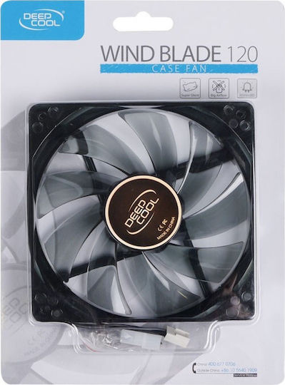 Deepcool Wind Blade 120 Case Fan (1300rpm / 65.16cfm) με Λευκό Φωτισμό και Σύνδεση 3-Pin / 4-Pin Molex Λευκό