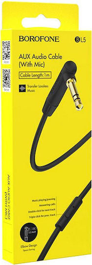 Borofone TRRS Audio Cable 3.5mm Male - 3.5mm Male Black 1m BL5