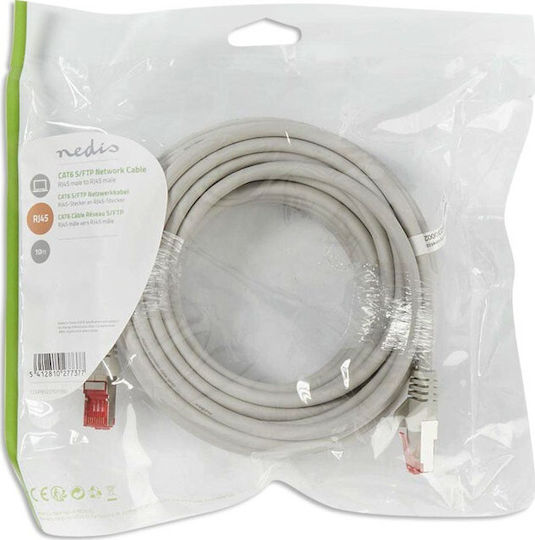 Nedis S/FTP Cat.6 (Gigabit) Network Cable Ethernet 10m Gray