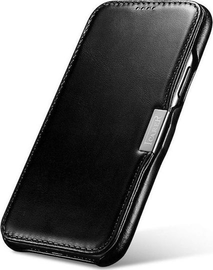 iCarer Vintage Folio Книга Кожа Черен (iPhone 11 Pro)