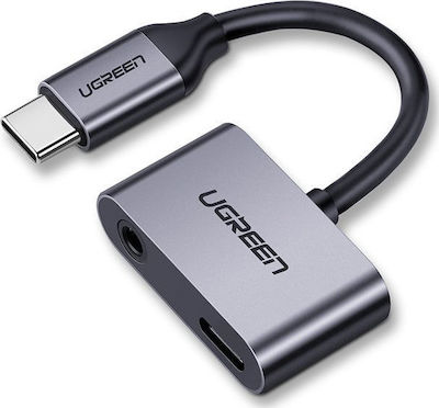 Ugreen Converter USB-C male to 3.5mm / USB-C female Gray (50596)