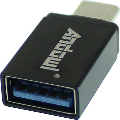 Μετατροπέας USB-C male σε USB-A female Black