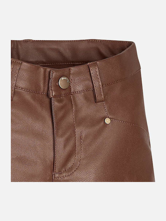 Kids' Leather Pants Brown