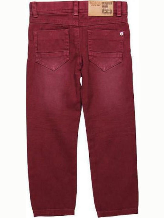 Boboli Kids Fabric Trousers Burgundy