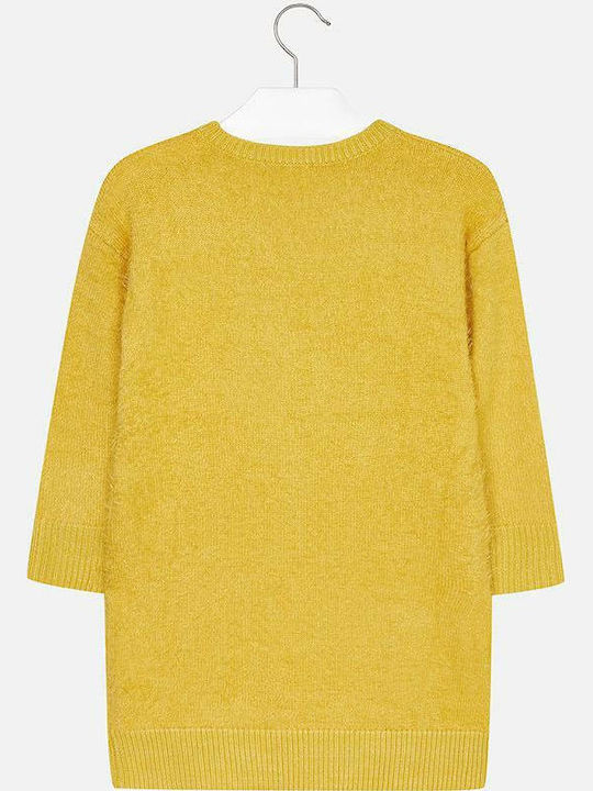 Mayoral Kids Dress Long Sleeve Yellow