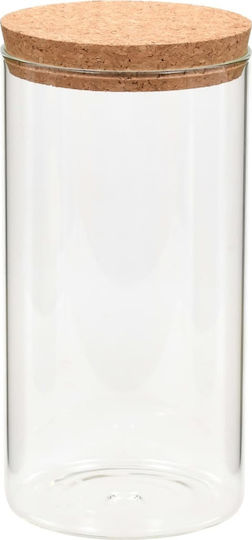 vidaXL Set of 6 General Use Glass Jars with Cork Transparent 1400ml 6 Pieces